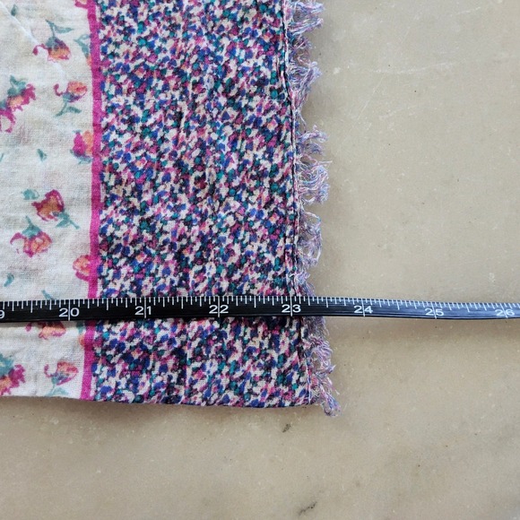 AEO American Eagle Outfitters Floral Print Infinity Scarf with Fringed Edges - Picture 7 of 7